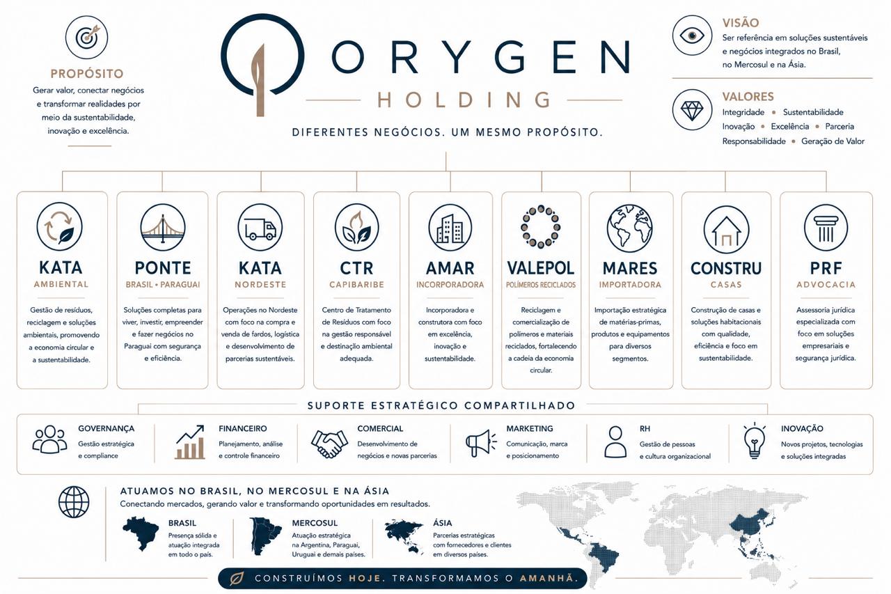 Estrutura de negócios da Orygen Holding