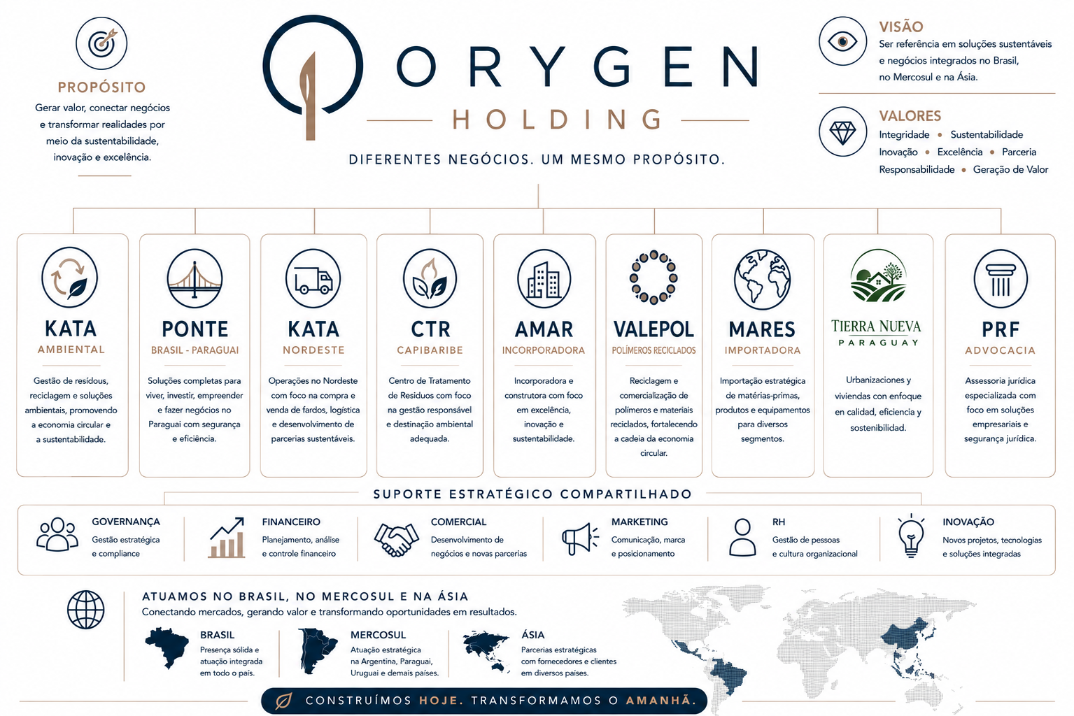Estrutura de negócios da Orygen Holding